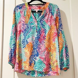 Lilly Pulitzer Multi Colored Elsa Top Size Small